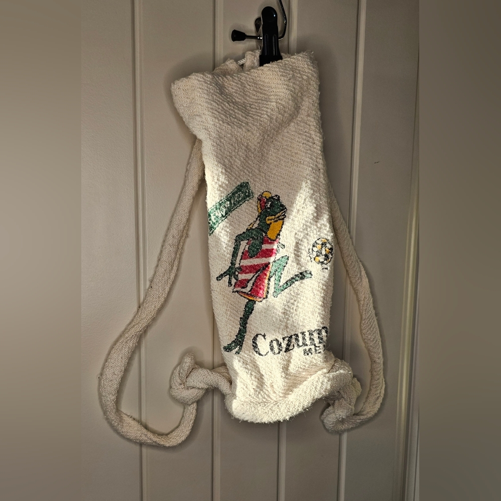 [Vintage Cozumel Mexico] Drink/Bottle Bag w/Backpack Straps - Picture 4 of 9